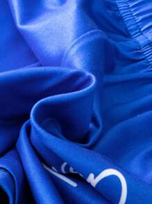 SHEIN 休閒字母 漸層男童（小）兩件套 - 藍白色 - 查看 5