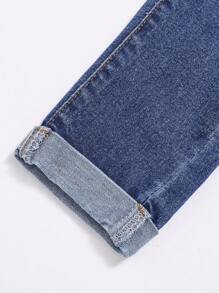 SHEIN Young Boy Ripped Frayed Cat Scratch Jeans