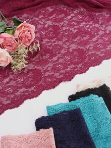 Ruffle Trim Lace Bodice Bodycon Dress - Navy Blue - View 5