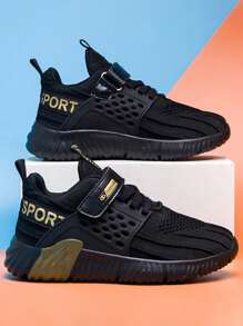 舒服的,輕便和透氣孩子們運動鞋適用於校園 - 黑色 - 查看 3