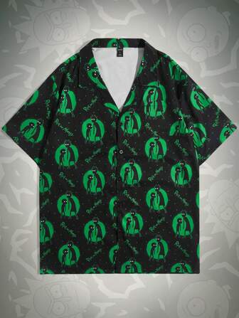 Rick and Morty | ROMWE Homme Chemise Dessin Animé Et Lettre