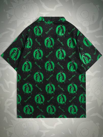 Rick and Morty | ROMWE Homme Chemise Dessin Animé Et Lettre