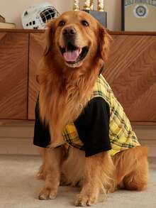 ROMWE de color combinado con capucha Cazadora con con patrón de cuadros , Ropa para mascotas - Multicolor - Ver 5