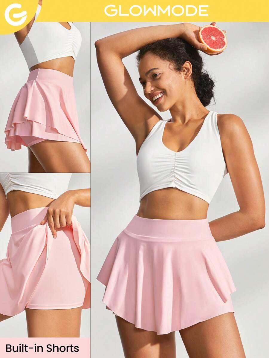 GLOWMODE 飛揚的運動短裙 - 淺粉色 - 查看 1