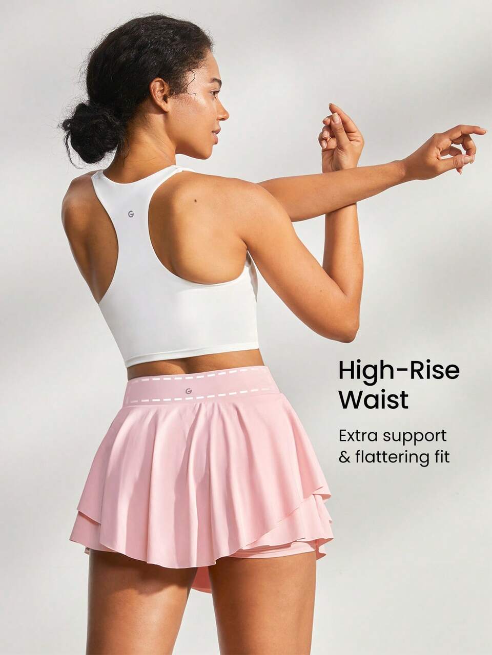 FeatherFit™-Air Ruffle Pocket Anti-Slip Skirt Skort With Built-In Shorts Light Support Low Impact Daily Casual Quick Dry Moisture Wicking