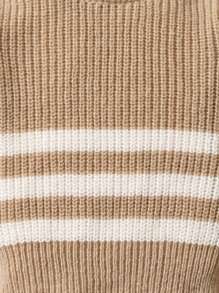 SHEIN 男嬰條紋圖案套頭毛衣和針織褲 - 卡其色 - 查看 5