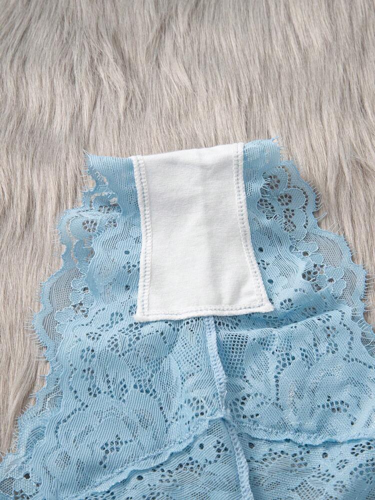3入組花邊蕾絲內褲情趣內衣 - 彩色 - 查看 5