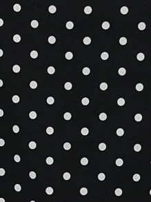 EMERY ROSE Polka Dot Print Lantern Sleeve Blouse,Long Sleeve Tops Fall Cloth For Women - Black and White - View 3