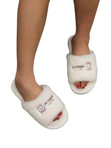 女性毛茸茸拖鞋適用於夏天,2023新款韓語仙女風格多用途平底鞋,可已配對帶半身裙 - 白色 - 查看 2