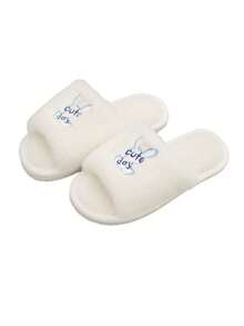 女性長毛絨拖鞋,合適的適用於秋天和冬天,夏天穿戴,2023新款仙女風格韓語版本,完美適用於半身裙 - 白色 - 查看 3