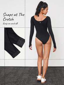 GLOWMODE Featherfit™ Glowgetter露肩連體衣 - 黑色 - 查看 2