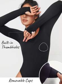 GLOWMODE Featherfit™ Glowgetter露肩連體衣 - 黑色 - 查看 4