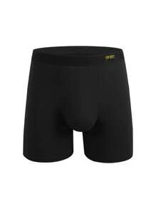 Men 5pcs Letter Graphic Square Leg Trunks - Black - View 3
