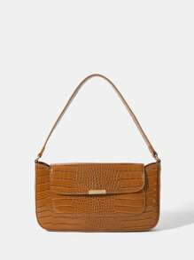 BizChic Crocodile-patterned Women's Flip Cover Shoulder Bag - Brown - View 6