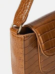BizChic Crocodile-patterned Women's Flip Cover Shoulder Bag - Brown - View 11