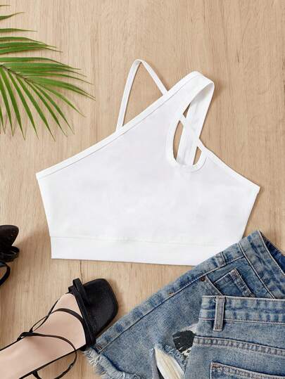 SHEIN 不對稱領運動上衣