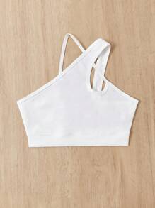 SHEIN 不對稱領運動上衣 - 白色 - 查看 3