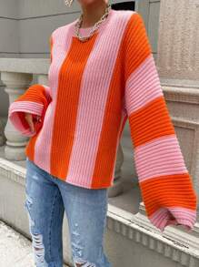 Chiquease Two Tone Batwing Sleeve Jumper - Multicolor - View 4