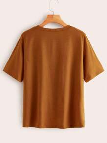 SHEIN Unity Cruisin Car Graphic Short Sleeve Tee - Mustard Yellow - View 2