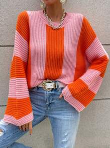 Chiquease Two Tone Batwing Sleeve Jumper - Multicolor - View 1