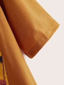 SHEIN Unity Cruisin Car Graphic Short Sleeve Tee - Mustard Yellow - View 3