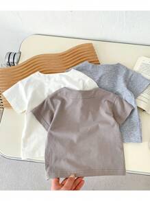 Baby Boy Solid Half Button Front Tee - White - View 3