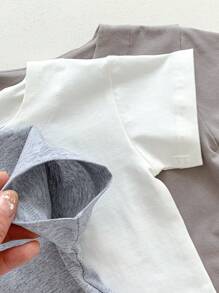 Baby Boy Solid Half Button Front Tee - White - View 4