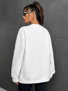 SHEIN X Galloways Letter Patched Drop Shoulder Coat