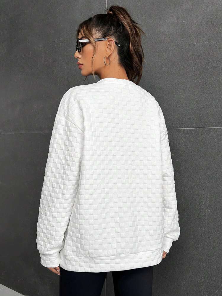 Letter Patched Drop Shoulder Coat