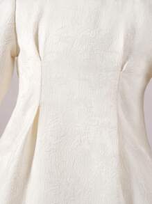 SHEIN 拉鍊純色嬰童（女）連衣裙 - 米色 - 查看 5