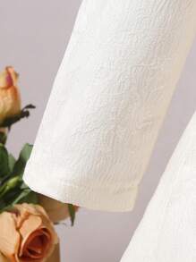 SHEIN 拉鍊純色嬰童（女）連衣裙 - 米色 - 查看 8