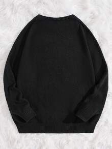 Manfinity RebelGame Nam Họa tiết ông già Noel Giáng sinh  Áo len - màu đen - Xem 2