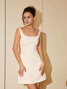 素色背心連衣裙 - 白色 - 查看 7