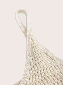 SHEIN ICON 流蘇下擺針織吊帶上衣 - 白色 - 查看 9