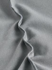 SHEIN MOD Women's Plus Size Solid Color Draped Neck Dress - Grey - View 3