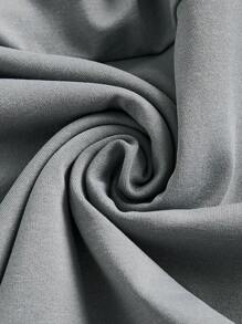 SHEIN MOD Women's Plus Size Solid Color Draped Neck Dress - Grey - View 4