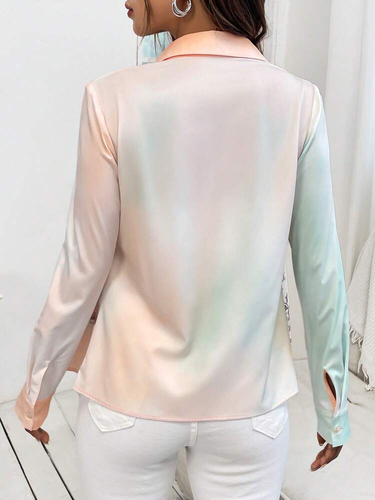 Ombre Button Front Shirt