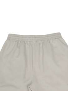 Manfinity LEGND 男士翻蓋口袋腰部抽繩工裝褲 - 米色 - 查看 5