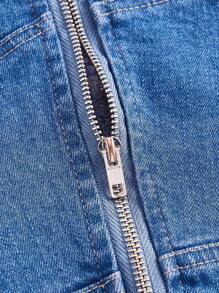 GENKIRA Bất đối xứng Denim Ống ngọn - Rửa tối - Xem 4