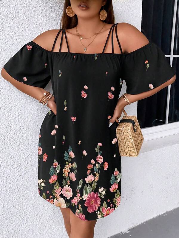 SHEIN VCAY Robes grandes tailles N??ud Casual Floral | Mode en ligne | SHEIN FRANCE