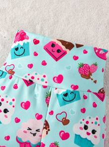 Baby Girl Donut Print Snug Fit PJ Set - Baby Blue - View 4