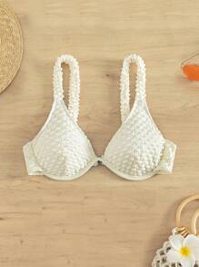 素色鋼圈比基尼泳裝上衣