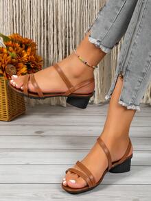 de mujeres tacón alto Sandalias con Zapatos de tacón & de punta abierta - Marrón - Ver 1