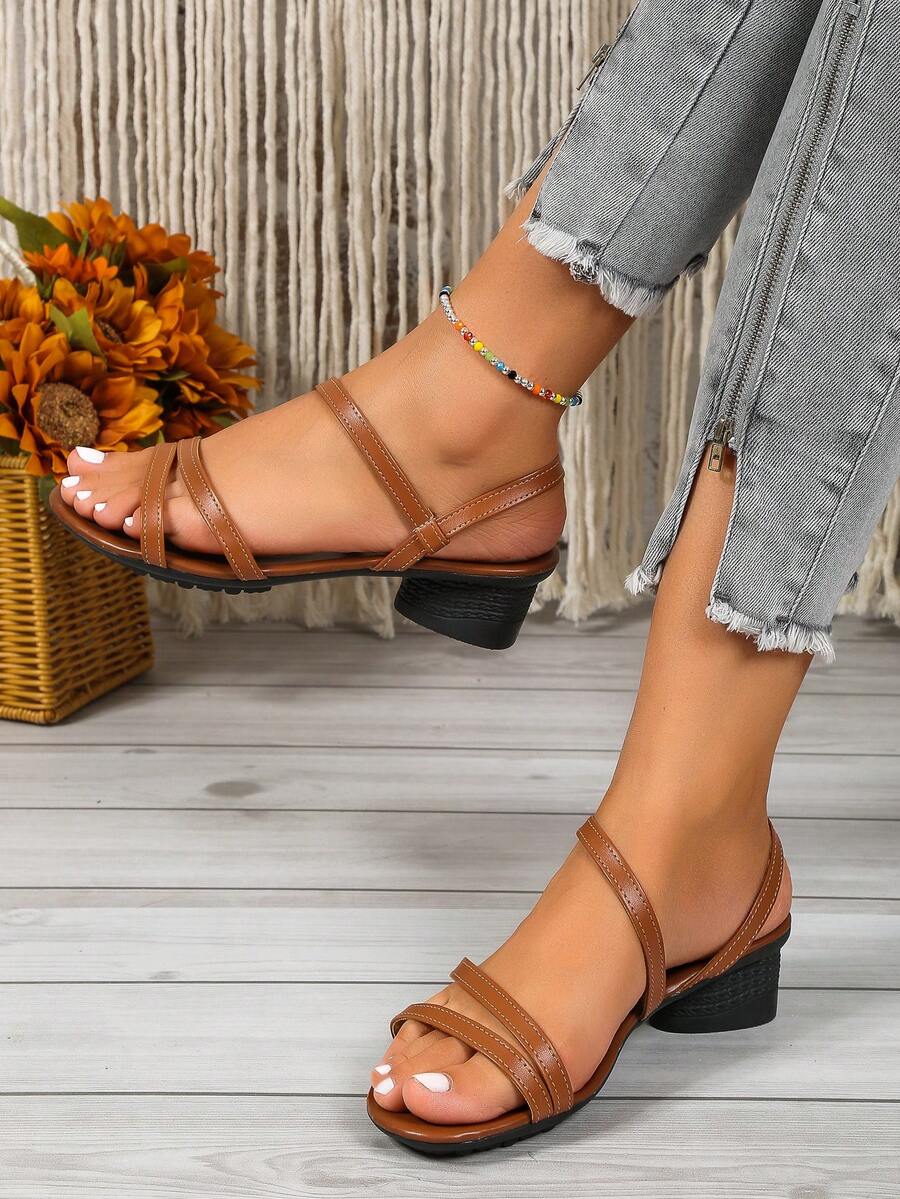 de mujeres tacón alto Sandalias con Zapatos de tacón & de punta abierta - Marrón - Ver 1