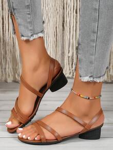 de mujeres tacón alto Sandalias con Zapatos de tacón & de punta abierta - Marrón - Ver 2