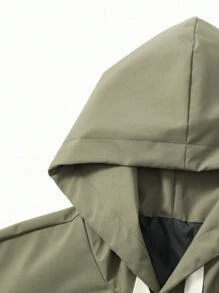 Manfinity Hypemode Heren Kleurblok Gestreepte trim Trekkoord Met kap Jassen