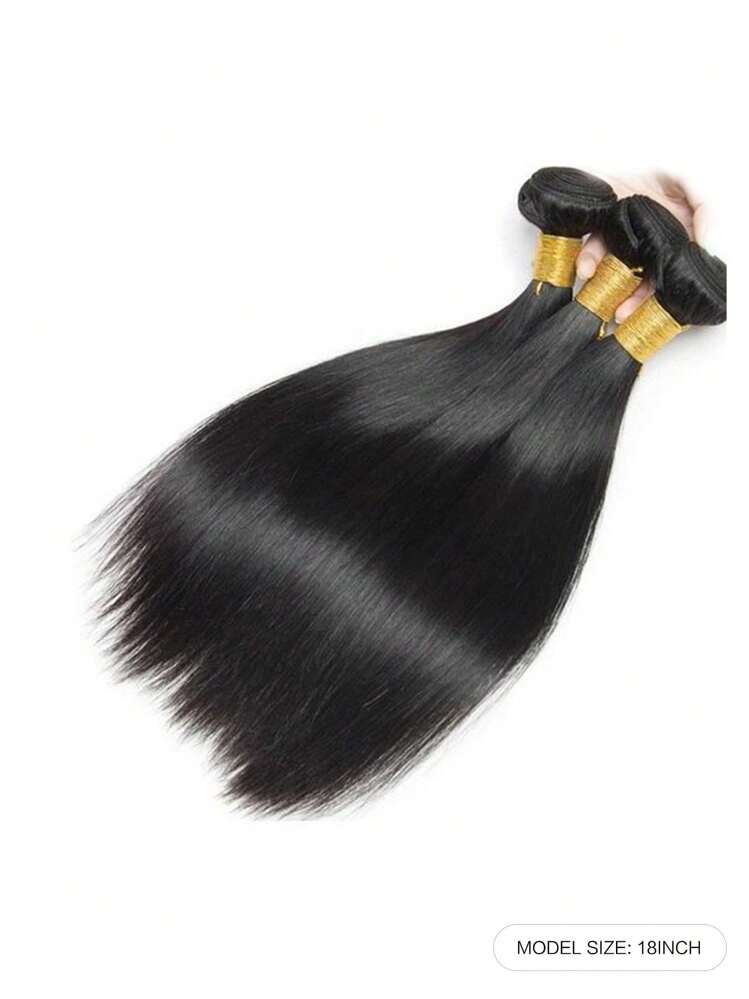 El pelo liso de 3 piezas mechones extensiones de cabello humano Remy de 8-30 pulgadas de color natural para mujeres - SNatural - Añade 2