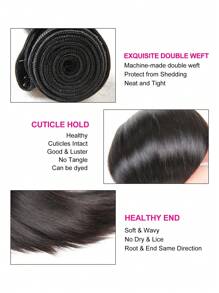 3入組直髮束自然色 8-30 英寸 Remy 女士接髮 - SNatural - 查看 7