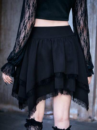 Jupe À Lacets En Dentelle