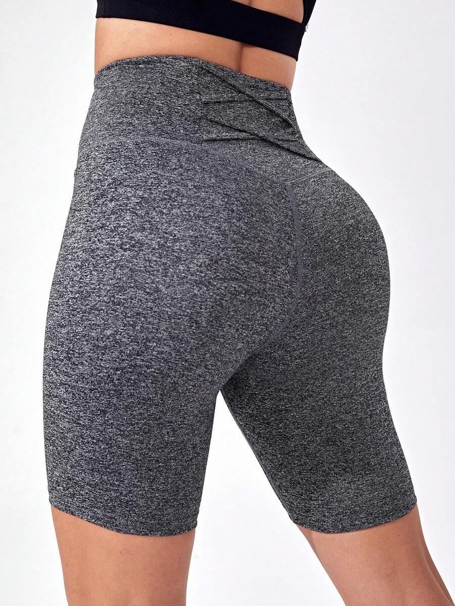 Easithlete 寬腰帶運動騎行短褲 - 灰色 - 查看 1